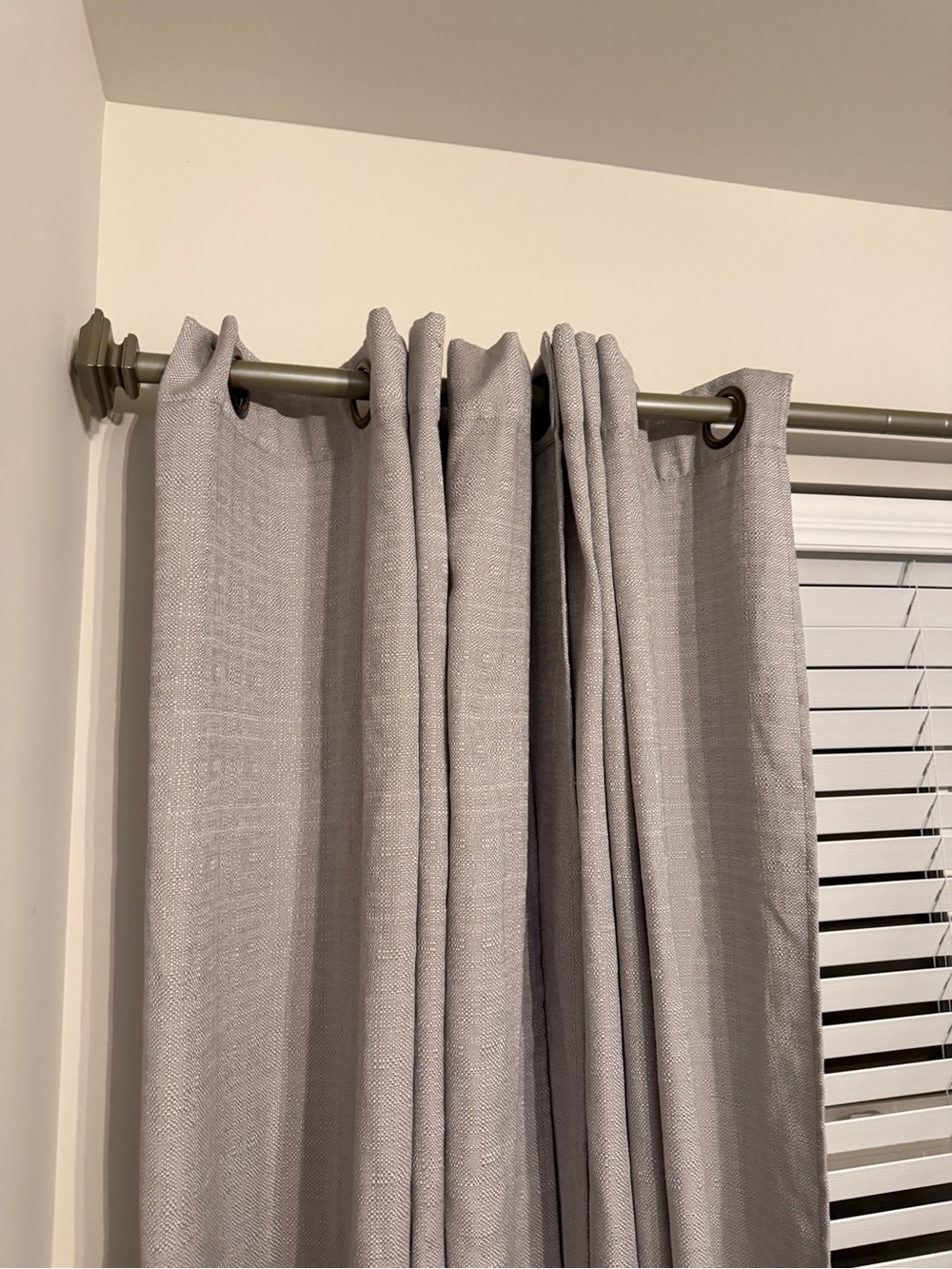 Linen look Neutral Gray Grommet Curtain Panels -set of 4 55x63” - Picture 2 of 6